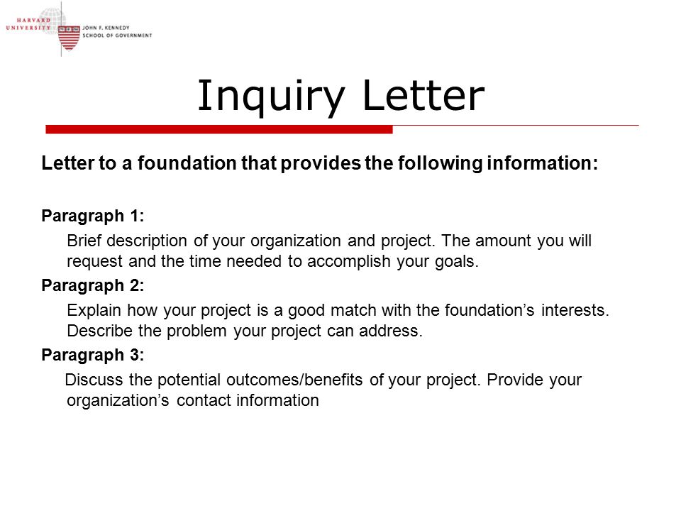 Letter Of Inquiry Sample